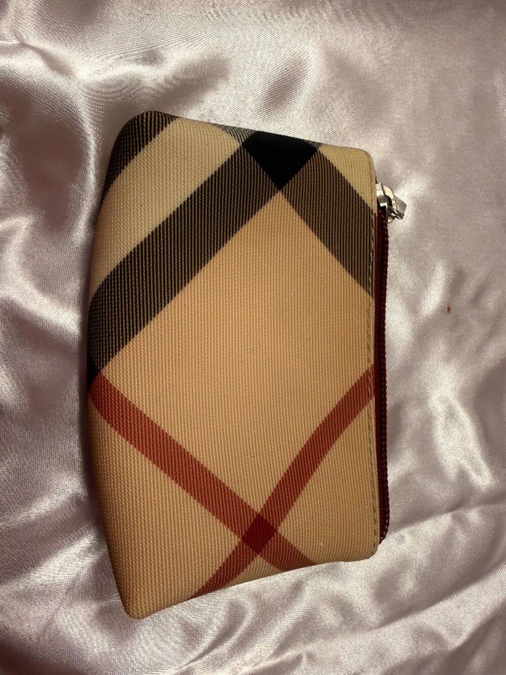 Vintage Burberry Classic Nova Check Zip Around Coin Purse Wallet